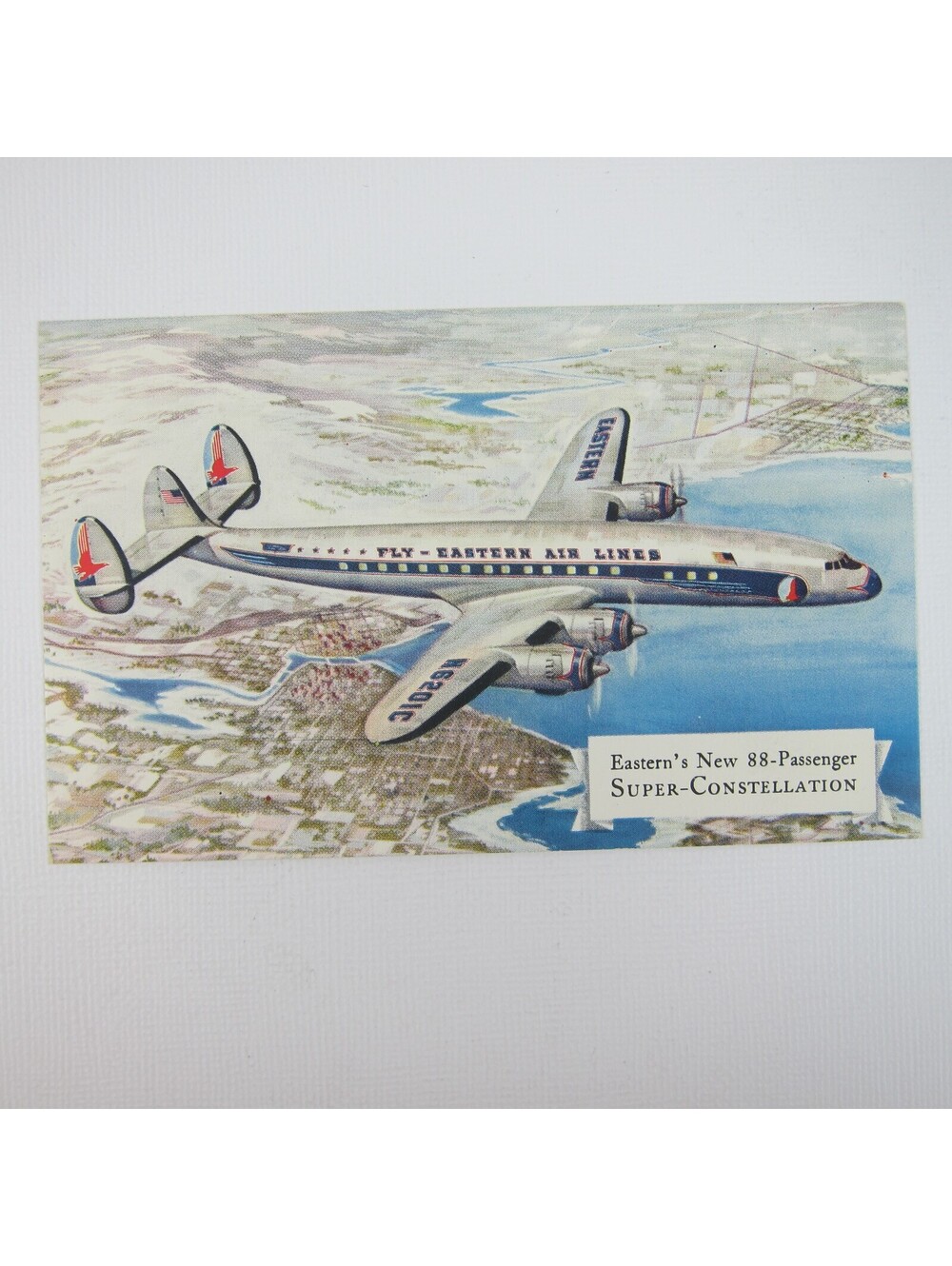 Postcard Eastern Air Lines Super Constellation Plane Vintage 1950s UNPOSTED
